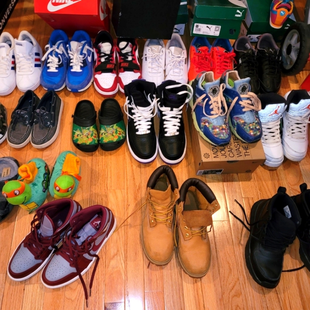 Jordan, Nike, Timberland, and Adidas Shoes - Black and White Shoes GALORE